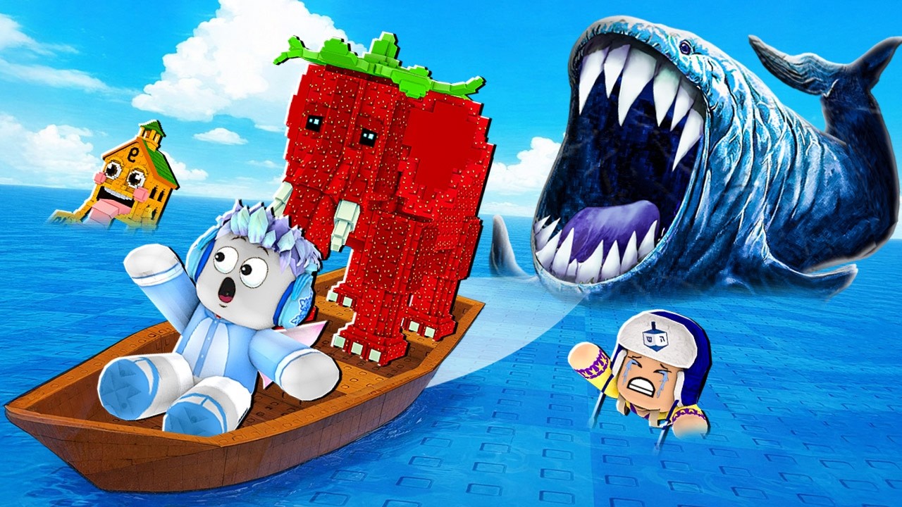 AKU DAN MOCIL CURI BRAINROT DARI IKAN HIU MEGALODON DI TENGAH LAUT ROBLOX!!