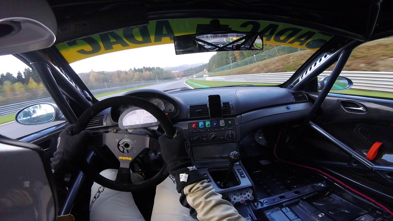BMW e46 M3 @ Spa-Francorchamps 2:47 min. with semi slicks on semi wet