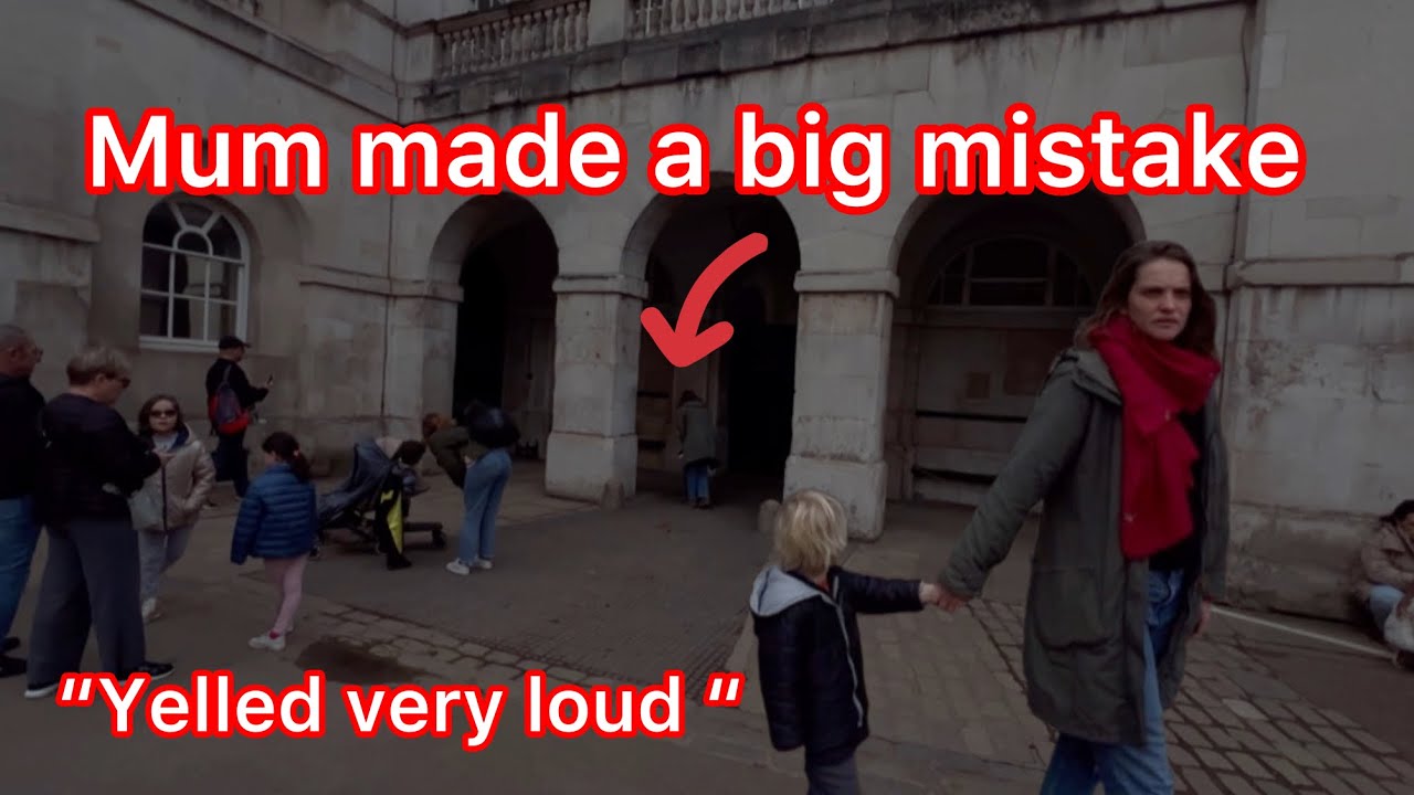 Mom made a big mistake and got yelled at by the guard.(I feel sorry to kids)