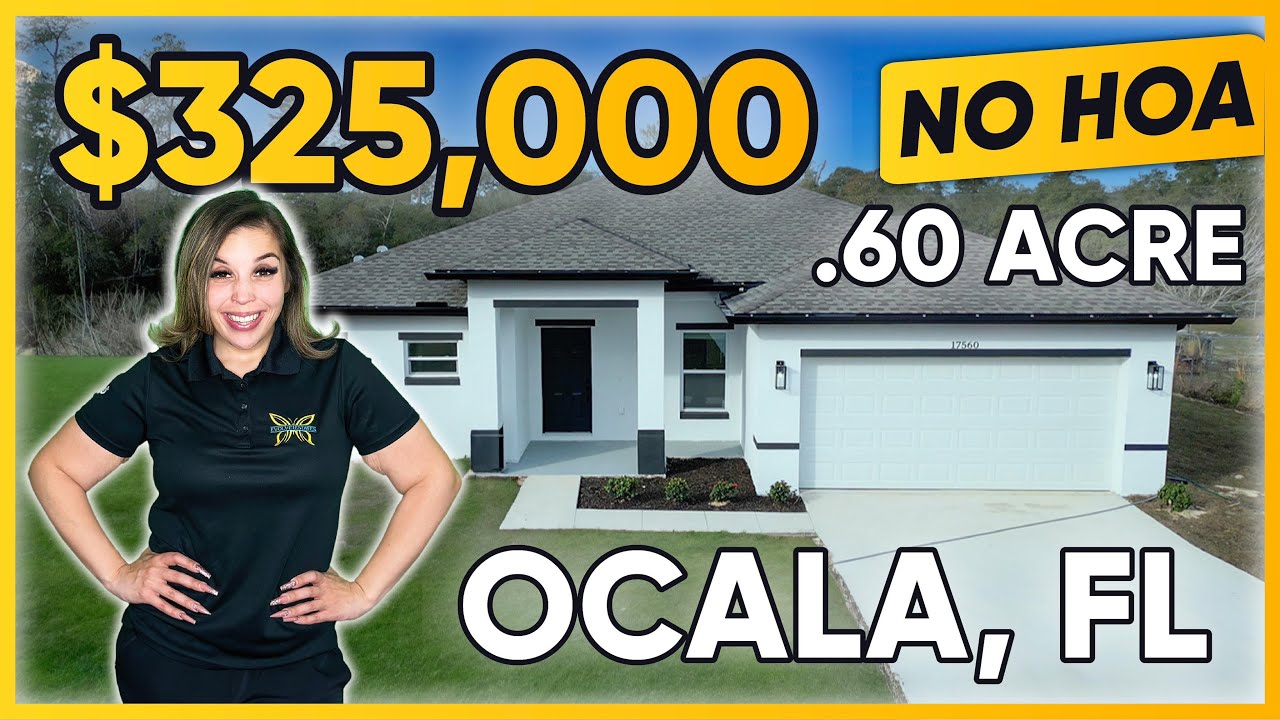New Affordable AND Luxurious Home on OVER HALF ACRE in Ocala, FL! NO HOA | NO Carpet