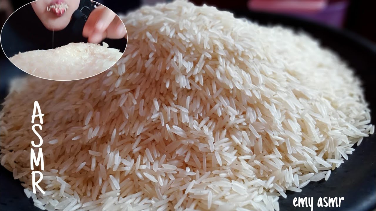 ASMR RAW RICE EATING || MAKAN BERAS MENTAH SAMPAI KENYANG || RAW BASMATI RICE || ASMR INDONESIA