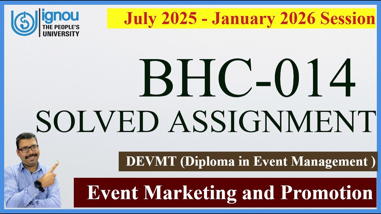 IGNOU BHC-014 Solved Assignment July 2025 & January 2026 | Event Evaluation | DEVMT