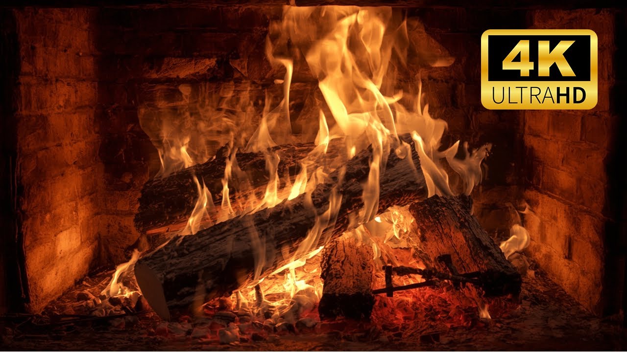🔥Crackling Fireplace 4K-Instant Relief- Charred Logs & Ash Visuals for Stress & Anxiety Healing 🌿🔥