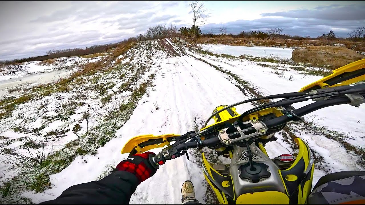 Riding Ice covered motocross track!