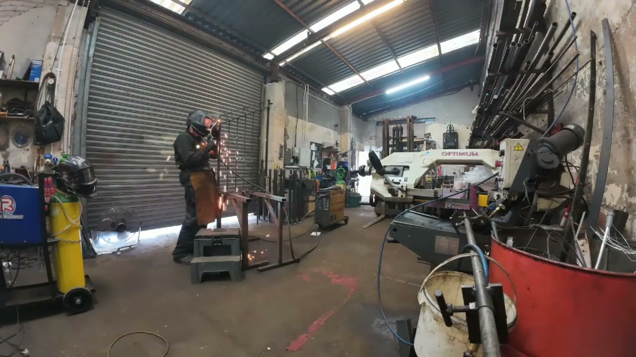 Timelapse of John Welding a railing panel