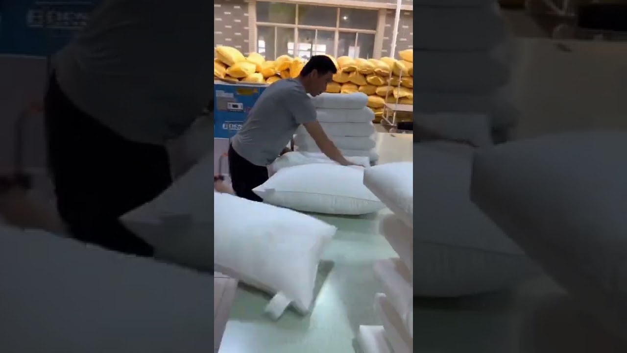 How does hotel pillow filling fiber? Trusun Hotel Linen explain its production process by vedio.