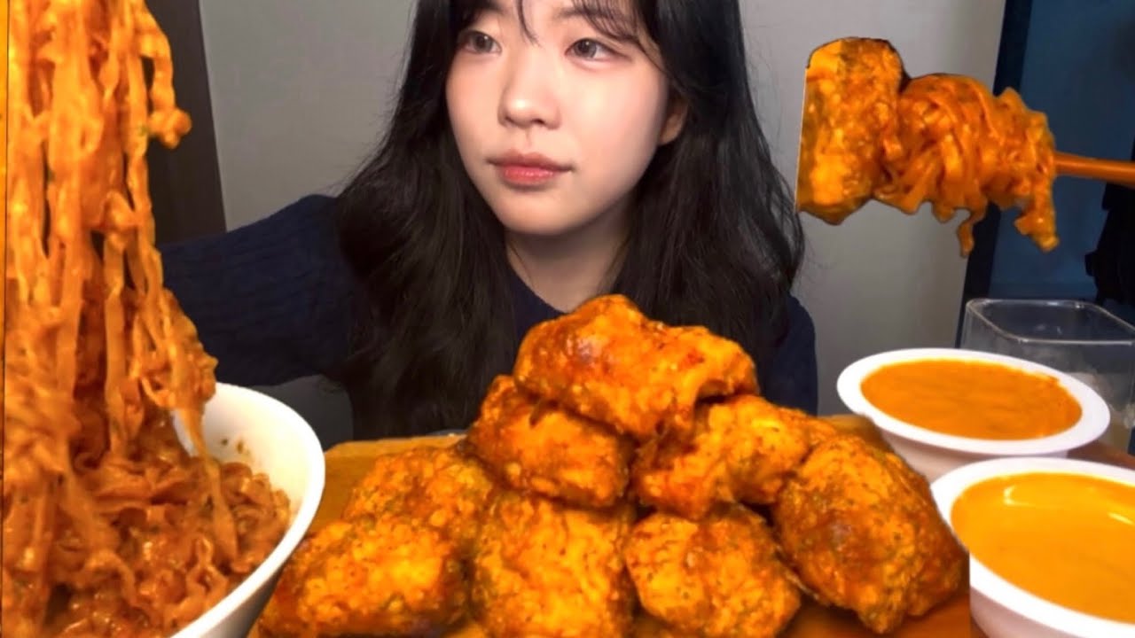 레전드조합🔥 고추바사삭 순살 & 까르보불닭 먹방!! ASMR MUKBANG Chicken and Buldak eating
