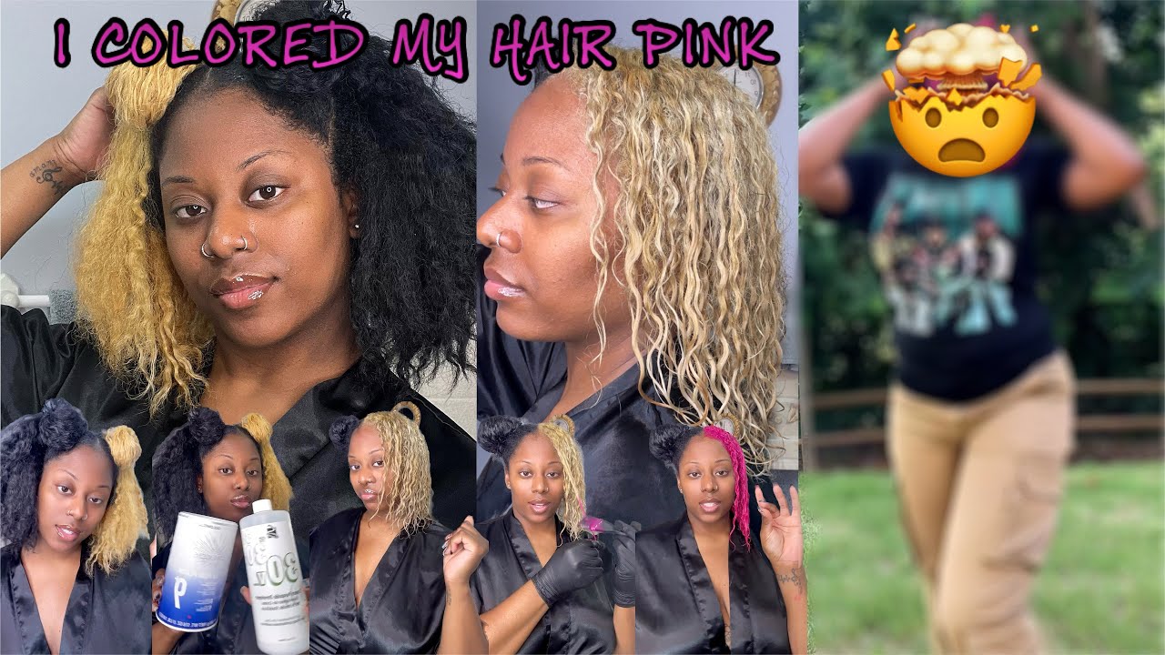 DYING MY NATURAL HAIR PINK 💕 | FRIZZEECURLZ