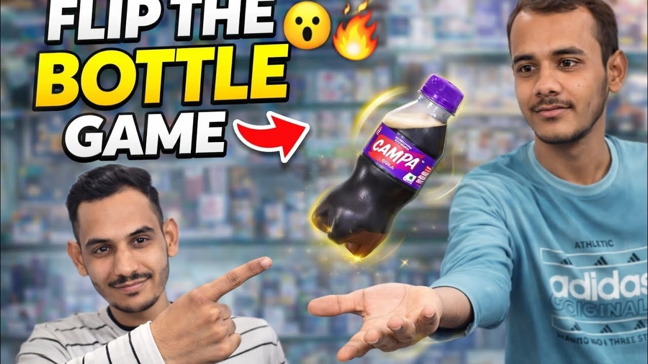 FLIP THE BOTTLE CHALLENGE 🍾 (looser get's the waxing)
