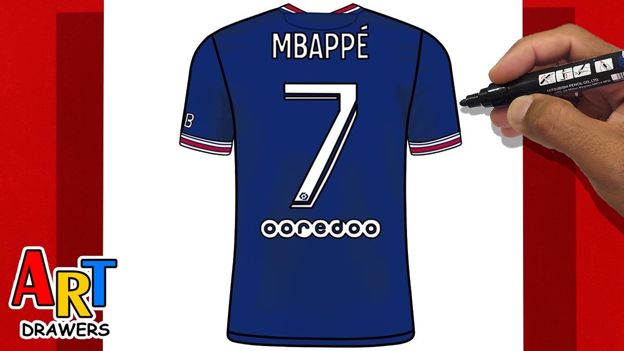 Как рисовать футболку MBAPPÉ 7 PSG Лига чемпионов УЕФА