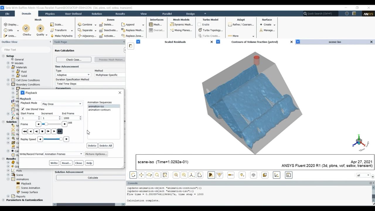 CFD Analysis Tutorial of Fuel Sloshing in a F1 Tank with Baffles while Acceleration in ANSYS.