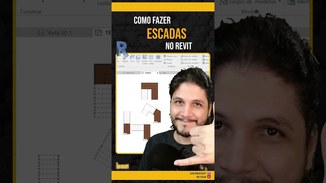 Como fazer escadas no Revit #shorts