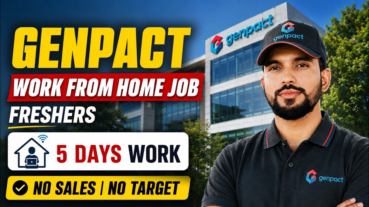 GENPACT WORK FROM HOME JOB 2026 | Freshers Hiring | 5 Days Working 😱