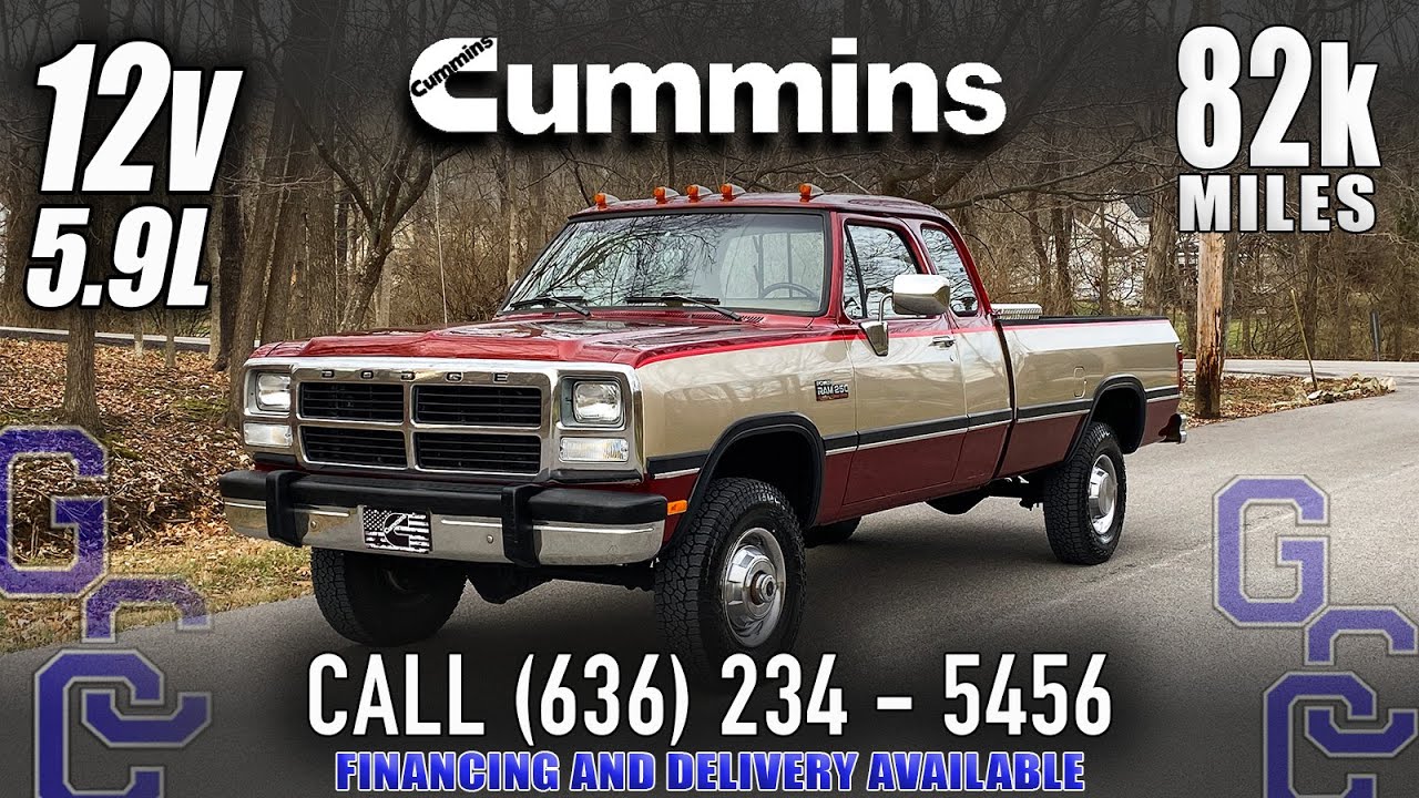 First Gen Cummins For Sale: 1992 Dodge Ram W-250 12v 5.9L Cummins For Sale With Only 82k Miles