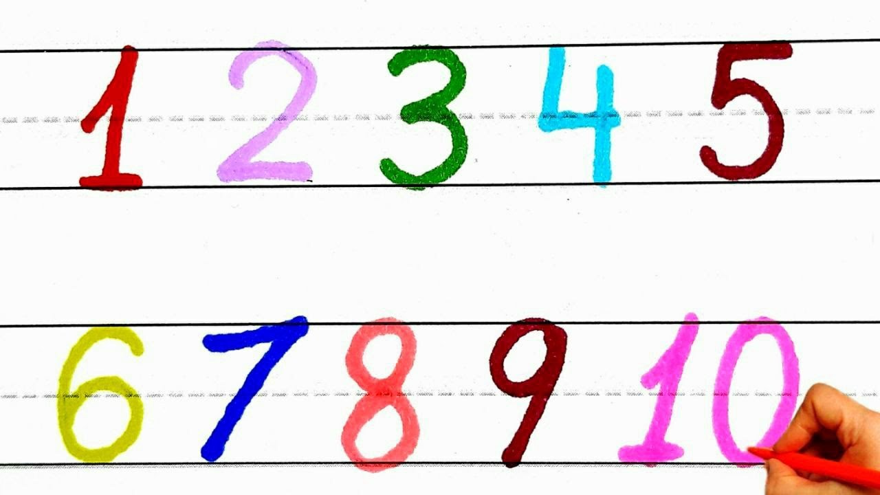 Draw numbers 1-10 | Coloring pages for children | Drawing and coloring numbers | learn numbers