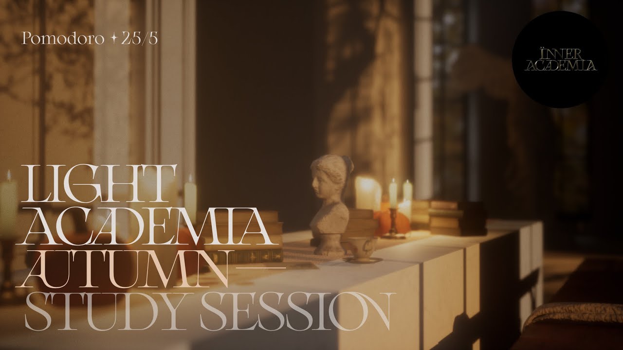 Study at the Light Academia Castle in Autumn  🍂 Pomodoro 25/5 🕯️ 2 hrs