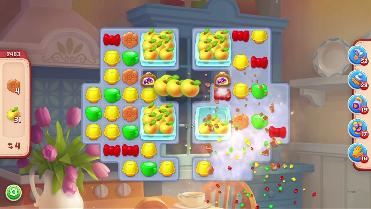 Homescapes Level 2483 - 14 Moves - No Boosters