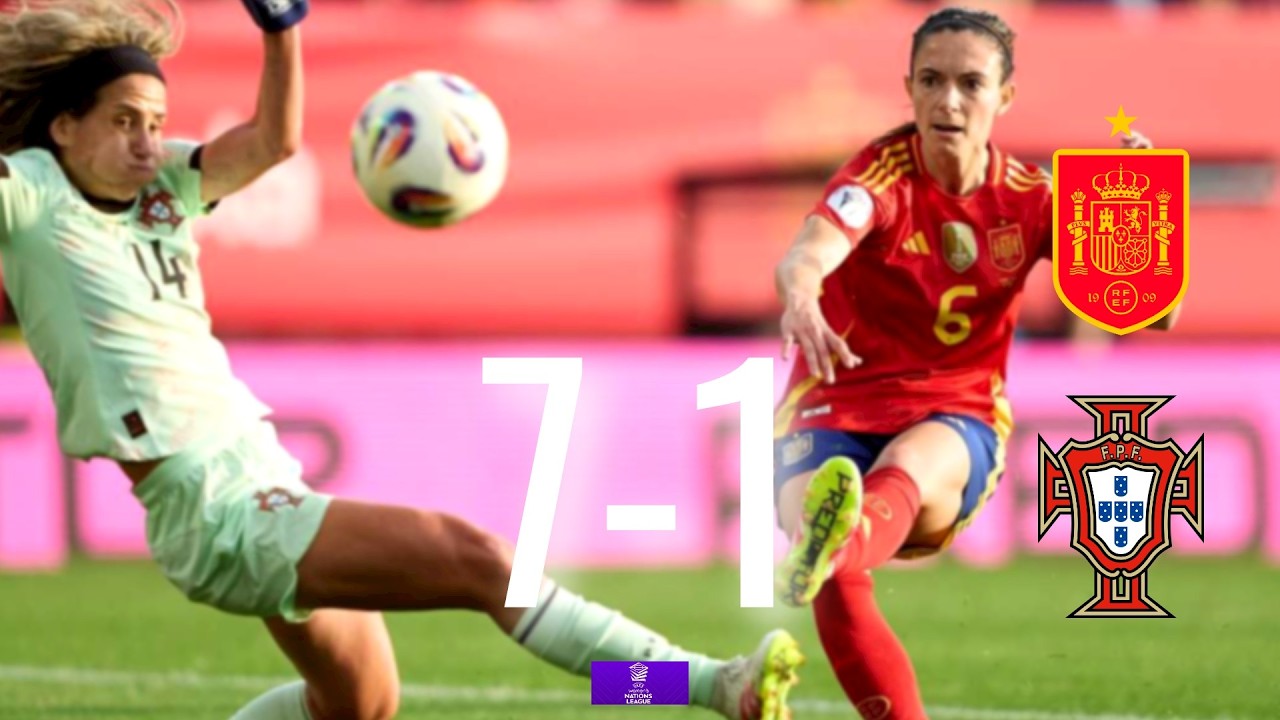 Spain Women vs Portugal Women | Nations League 2025 Highlights | 7–1