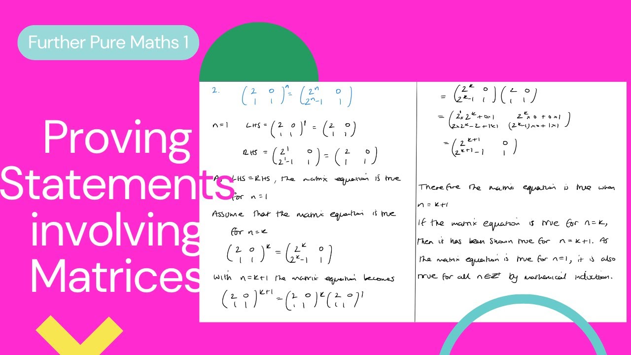 Proving Statements involving Matrices (Edexcel IAL FP1 8.4)