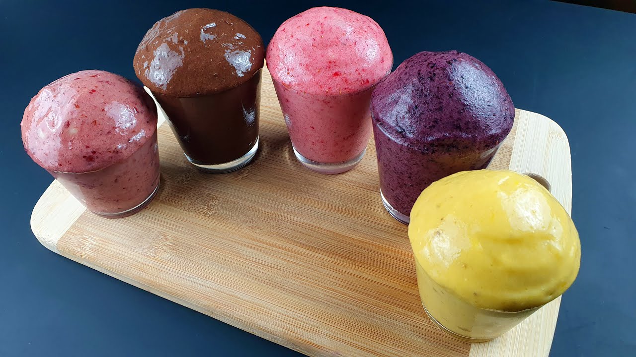 Nat&uuml;rliches Eis! In 1 Minute! Nur 2 Zutaten! Keine Milch oder Sahne! Dessert im Glas!