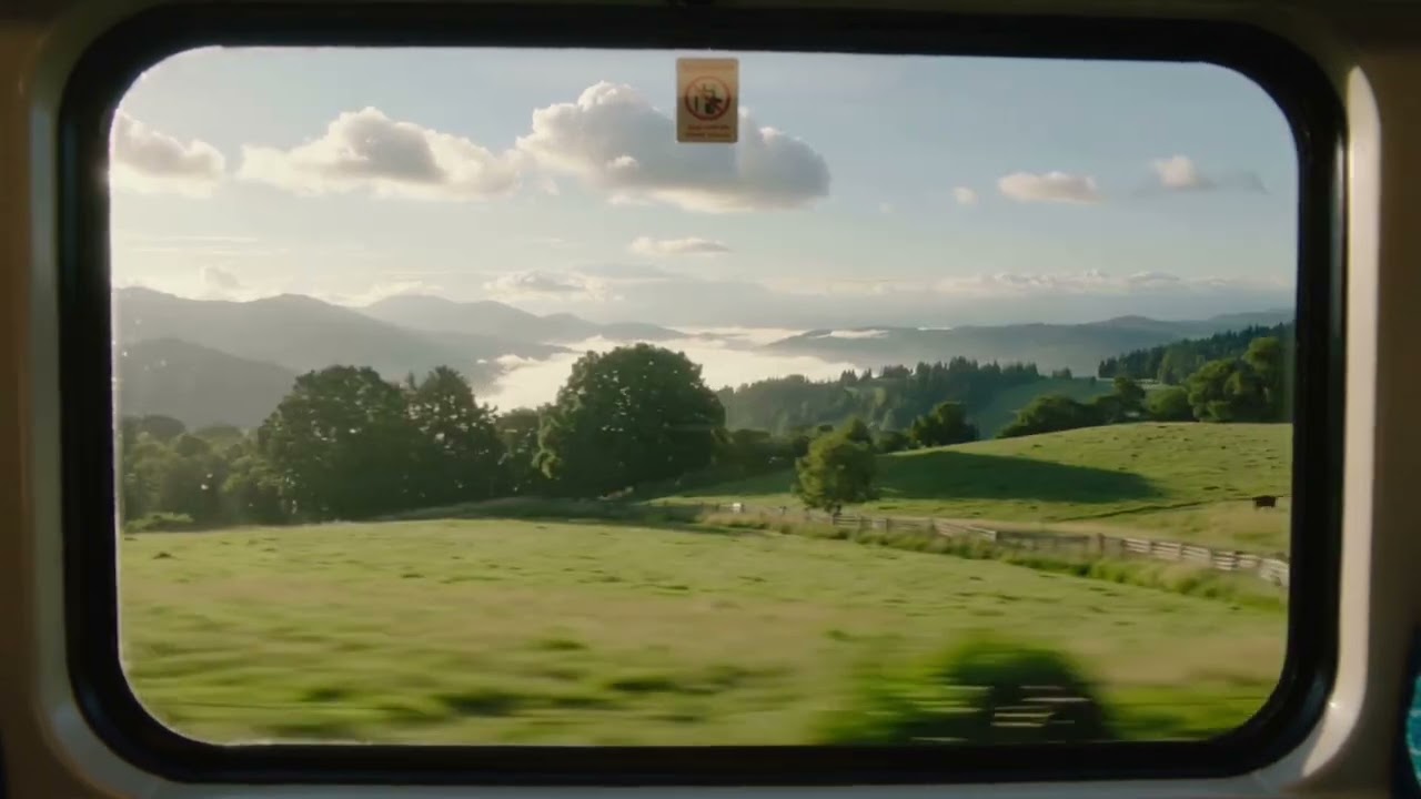 Cozy Train Ride | Relaxing Countryside Background Video for Focus & Calm