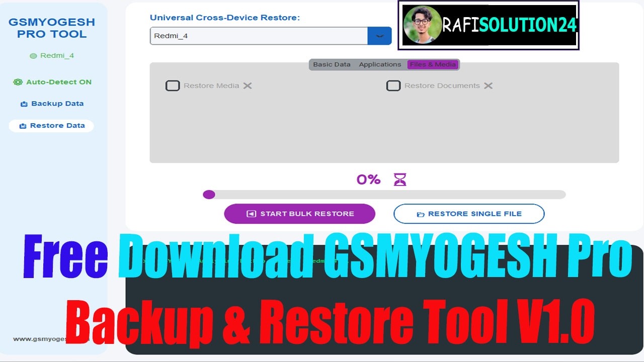 Free Download GSMYOGESH Pro Backup & Restore Tool V1.0