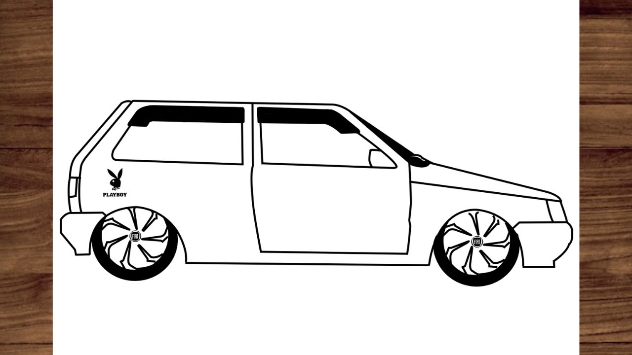 COMO DESENHAR UM CARRO - FIAT UNO REBAIXADO