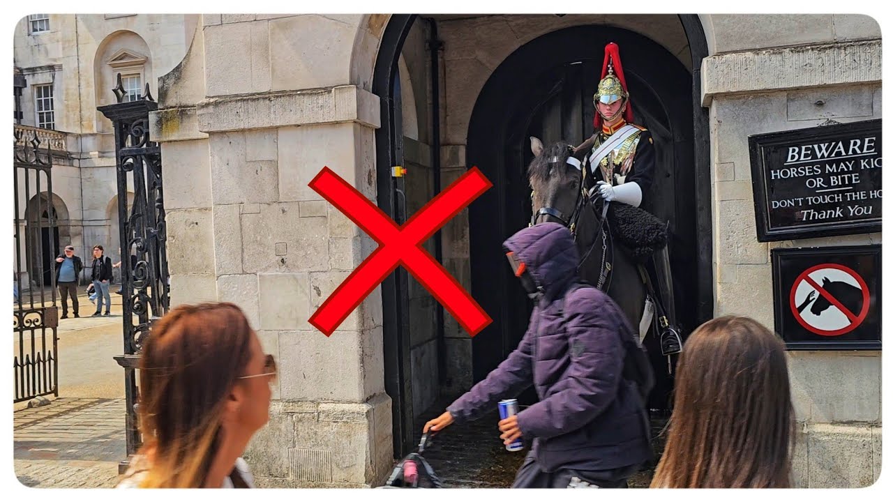 CRAZY Moment a Kid on a Bike Almost Caused a Serious Accident at Horse Guards!