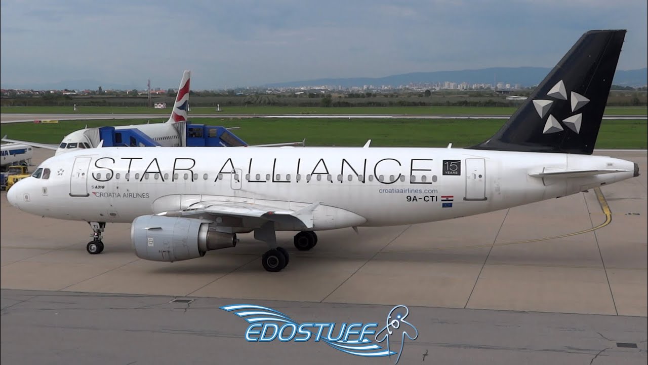 Star Alliance Croatia Airlines - Airbus A319-112 9A-CTI - Takeoff from Zagreb Airport LDZA/ZAG