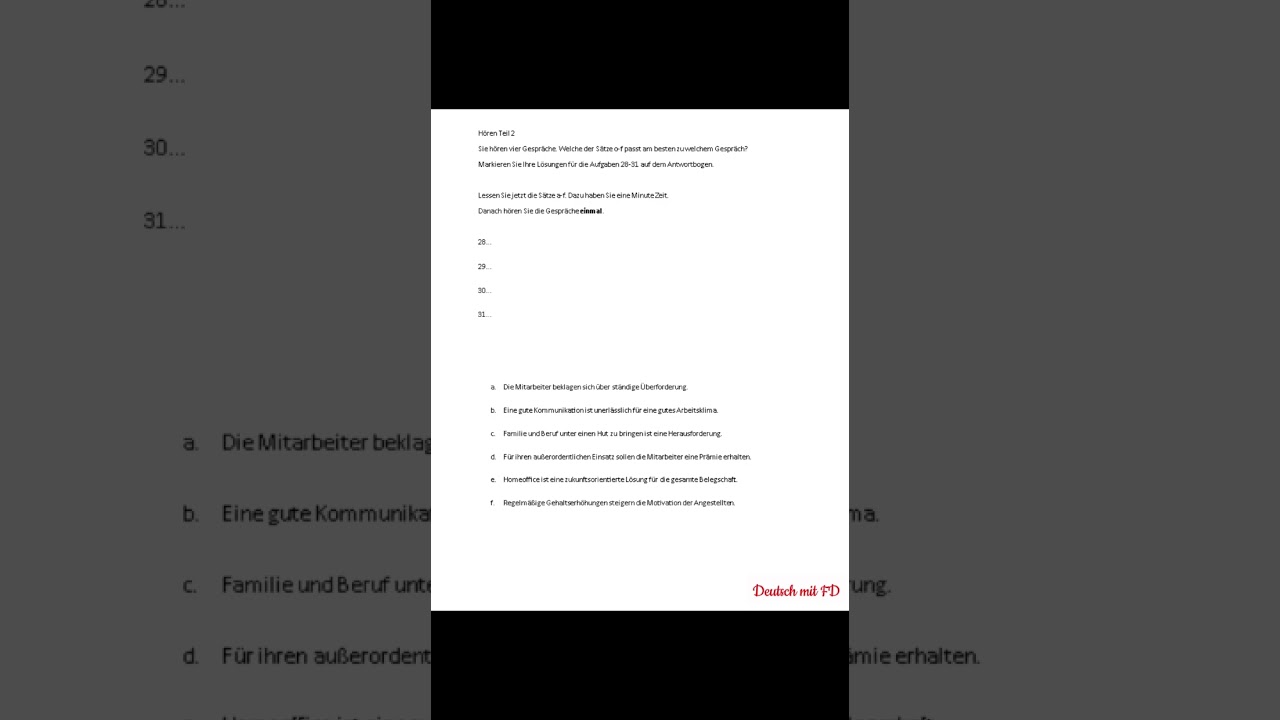Hören C1 DTB Teil 1 bis 4