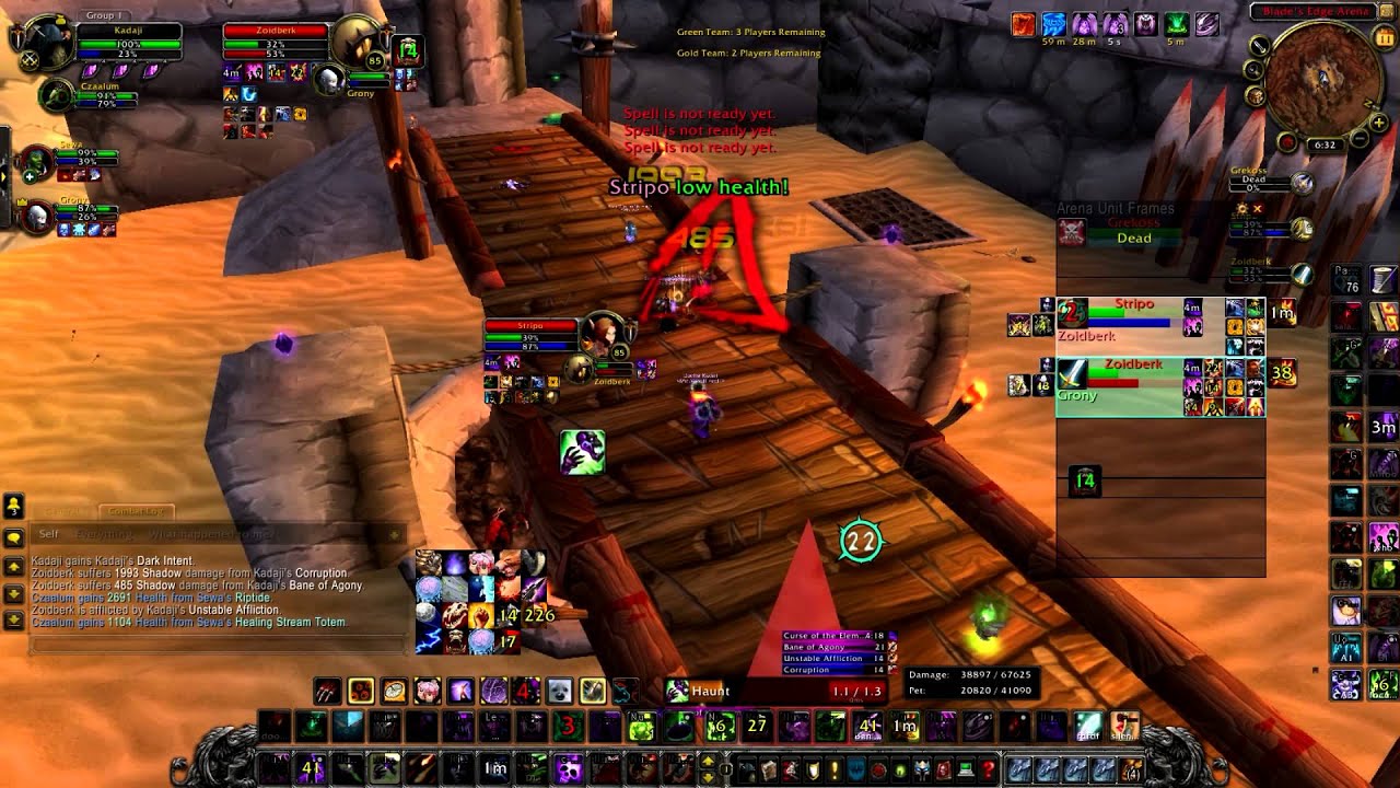 Affliction warlock Cataclysm 3v3 arenas MLS (Ownage time 3)