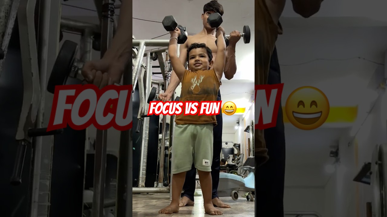 Bicep Curl 💪🏻 But This Kid Stole the Show 😅