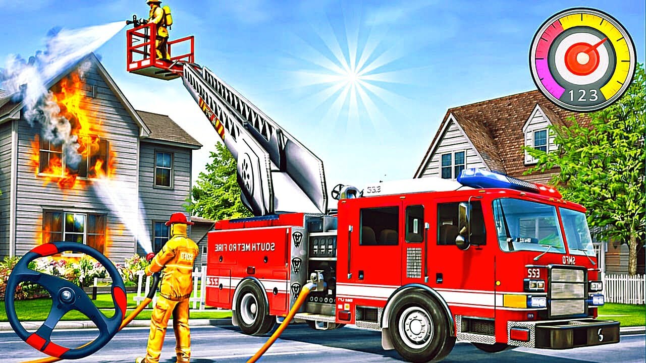 Fire Truck City Rescue Simulator 3D - 911 US Emergency Ambience Driving 3D - Android GamePlay