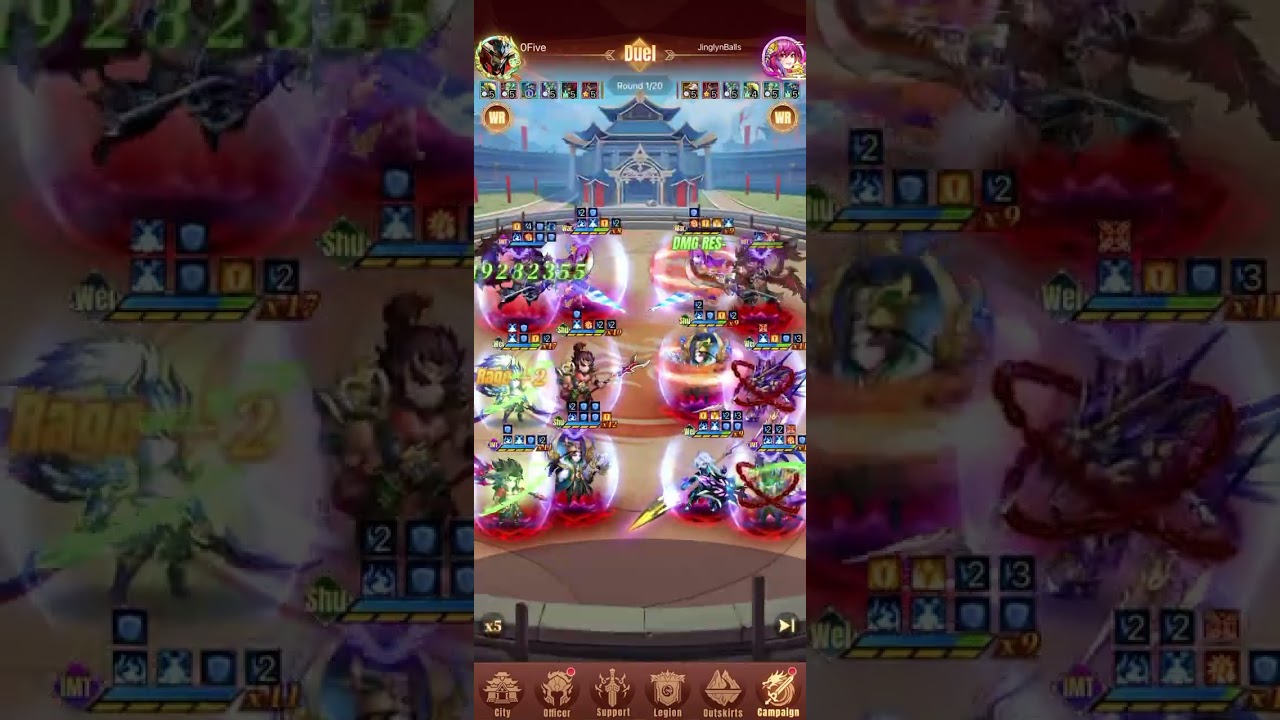 X-Samkok PVP Full Unparalleled Whale Team destroyed in 2 turns?