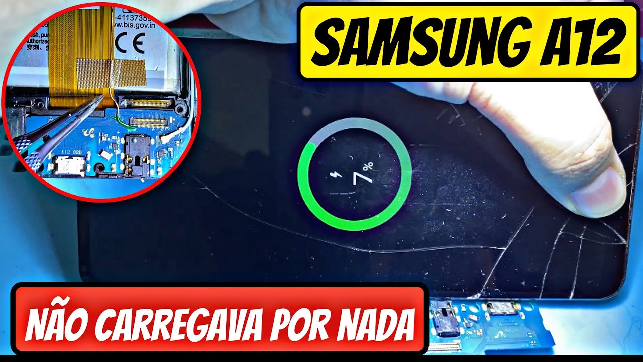 Samsung A12 Não carrega mesmo trocando conector de carga | Como Resolver