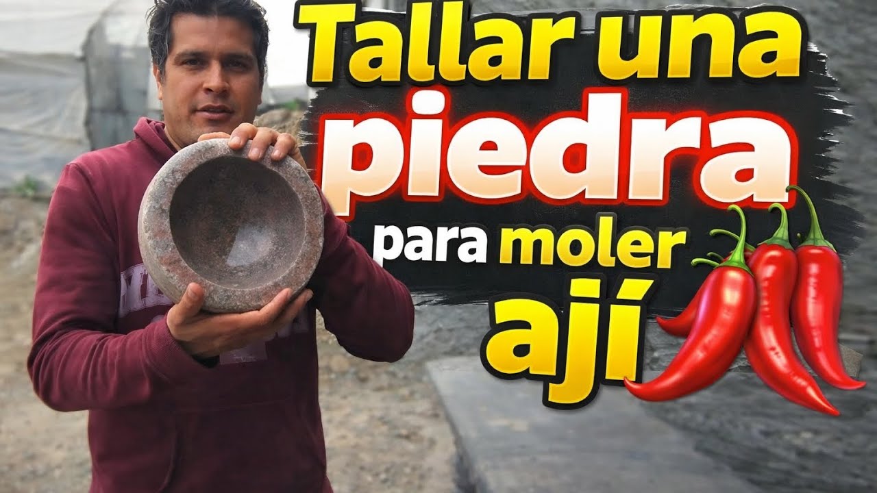 Cómo tallar una piedra y convertirla en un mortero para moler ají 🌶️ | Paso a paso