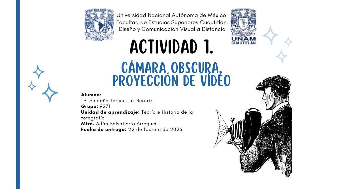 Actividad 1. Cámara Obscura, Proyección de video.