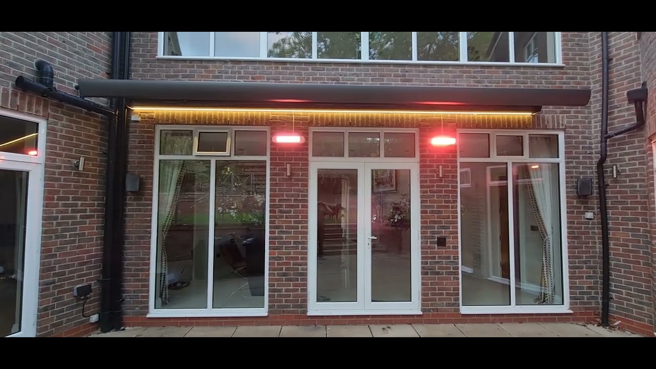 Retractable awning with LED lights