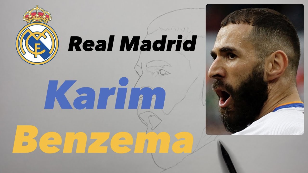 How To Draw Karim Benzema / Player Of Real Madrid FC