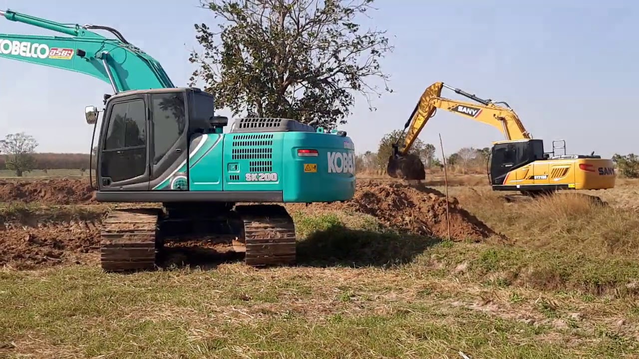 สดแรงทั้งคู่ KOBELCO SK200-10 VS SANY SY215C SUPER ACE excavator EP.8052