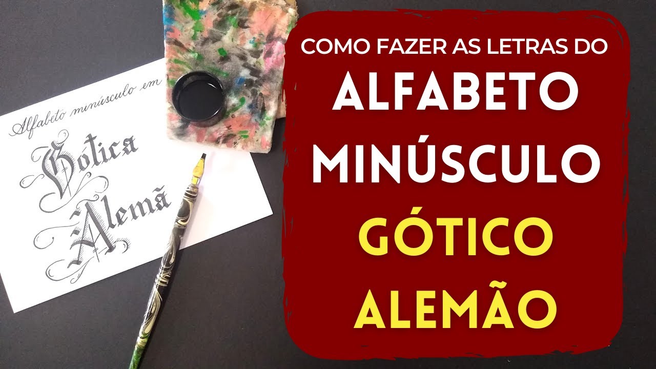 Como fazer o alfabeto minúsculo em letra Gótica Alemã│Curso de Caligrafia│Letra de Artista