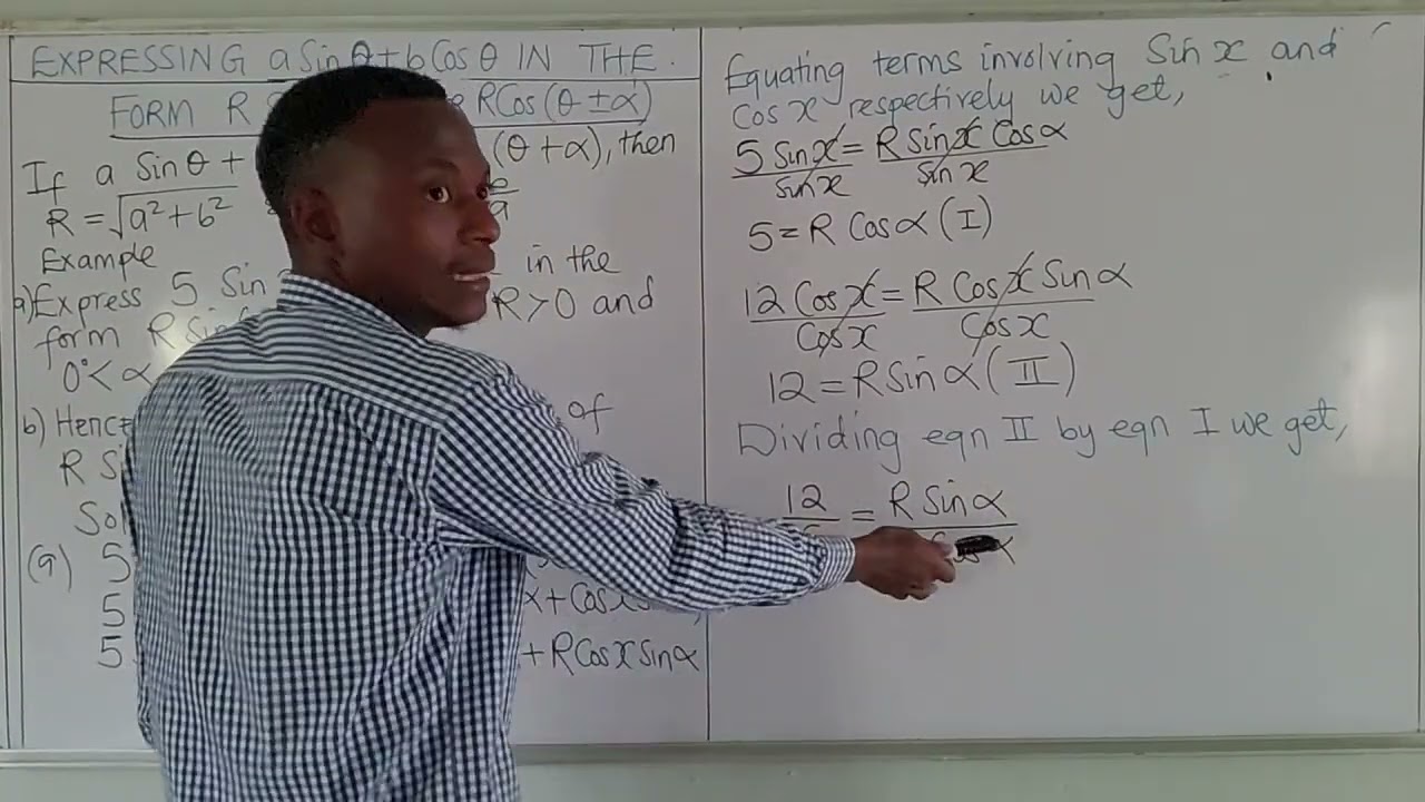 O-Level, AS & A Level Mathematics||Expressing a sin x + b cos x in the form Rsin(x+y)||