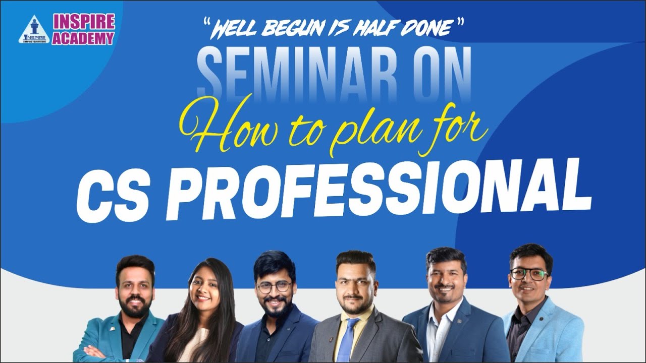 How to Plan For CS Professional | Live Seminar Today At 6:00 PM | Inspire Academy