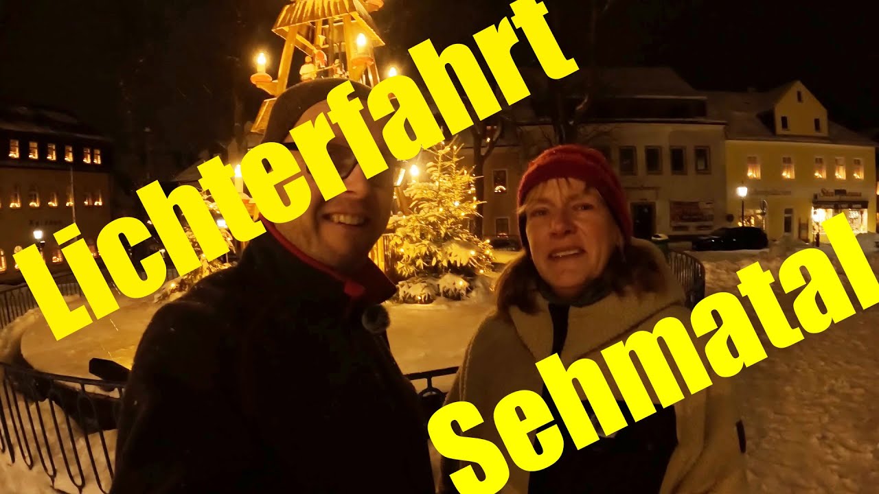 Lichterfahrt Lichterimpressionen Weihnachten Sehmatal Neudorf, Cranzahl, Sehma HUSS Räucherkerzen