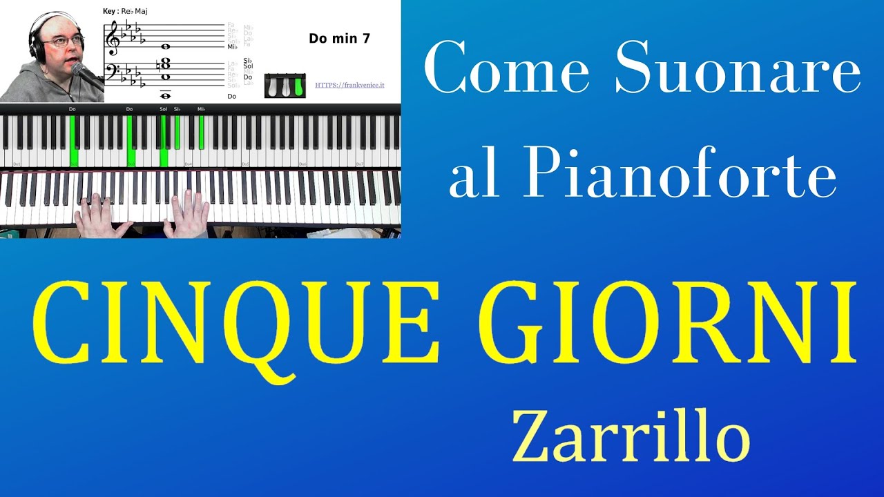 Come suonare al pianoforte Cinque giorni di Zarrillo | TUTORIAL