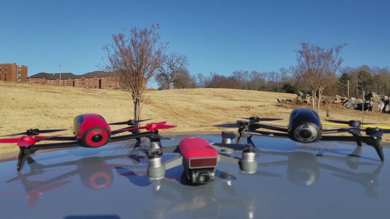 Camera comparison of the DJI Spark, Parrot Bebop, and Bebop 2 Power