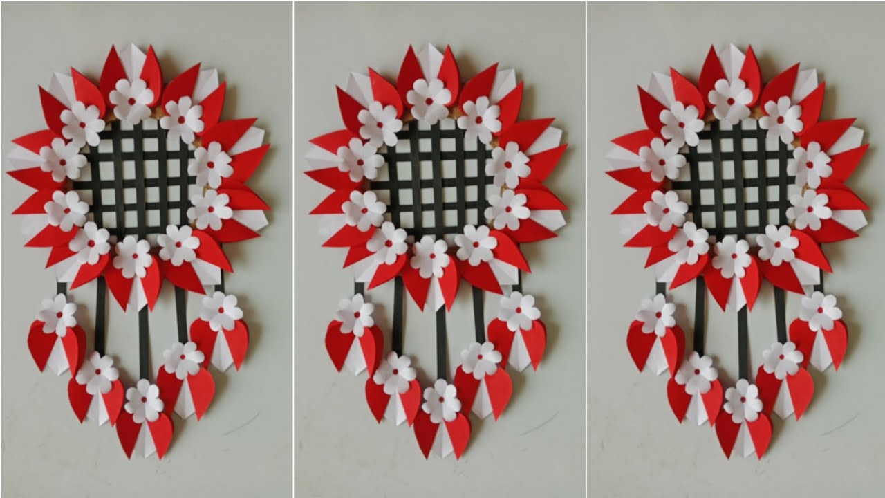 How To Make Beautiful Paper Flower Craft/Handing Wall Home Decoration Craft Flower/DIY Paper Flower 