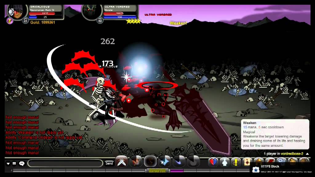 AQworlds how to defeat ultra Vodred using necromancer