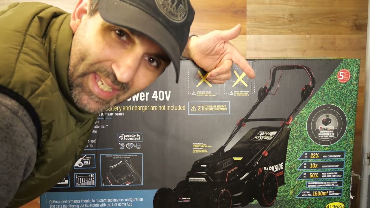 Parkside Performance PPRMA 40 Li-A1 fűnyíró kicsomagolás, bemutatás ( Lidl, Grizzly Tools ) Unboxing