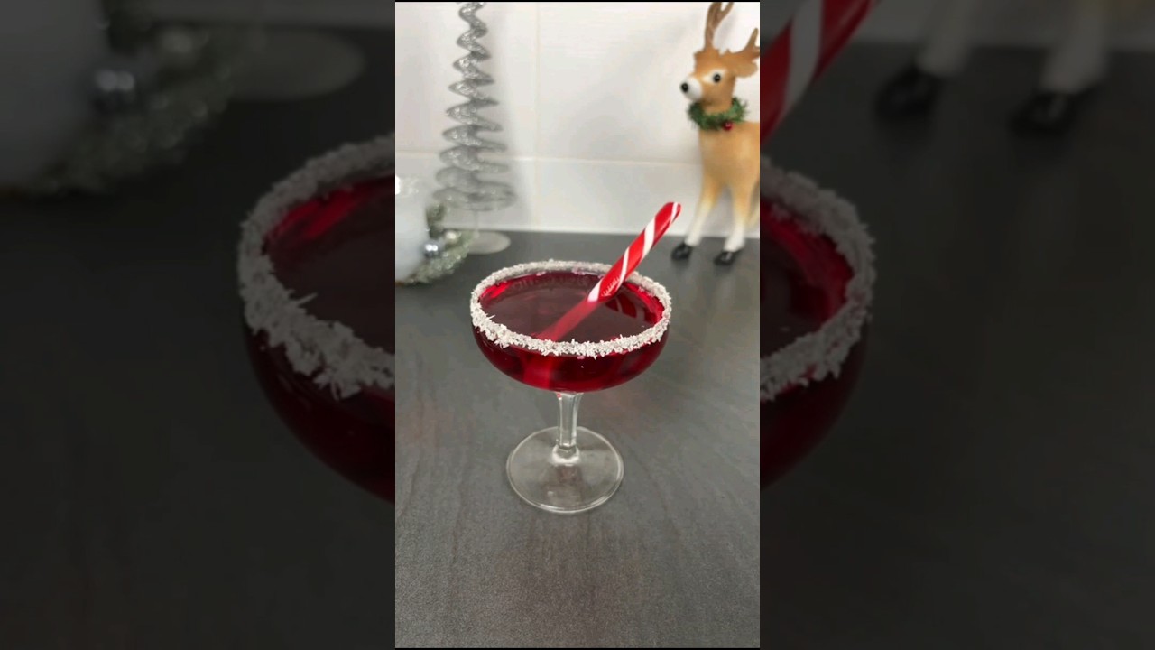 Santa's Hat Cocktail!! #christmas #christmasdrinks #cocktail #drinkrecipes #drinks #recipe